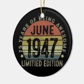 75 jaar oude geschenken Juni 1947 Beperkte Uitgave Keramisch Ornament (Links)