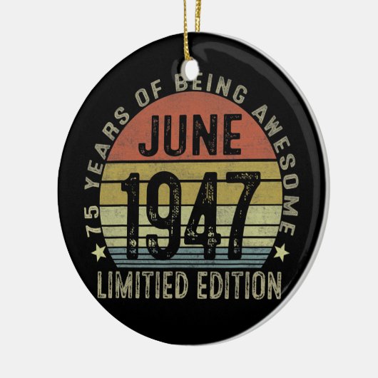 75 jaar oude geschenken Juni 1947 Beperkte Uitgave Keramisch Ornament (Links)