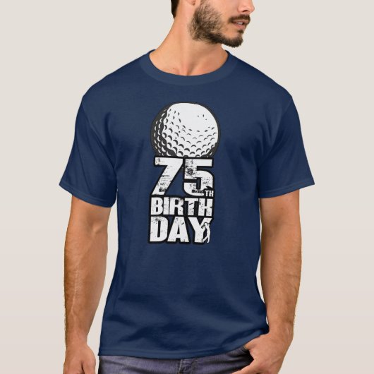75 jaar oude Golfgolfer 75e verjaardag T-shirt (Voorkant)
