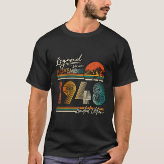 75 jaar oude legende sinds november 1948 75e geboo t-shirt