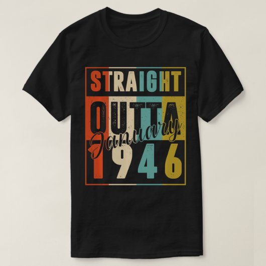 75 jaar oude Retro Birthday Gift Straight Outta Ja T-shirt (Design voorkant)