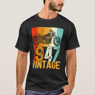 75 jaar oude Retro Motorcycle  1947 75th Bi T-shirt