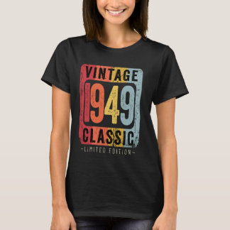 75 jaar oude Vintage 1949 75ste verjaardag T-shirt