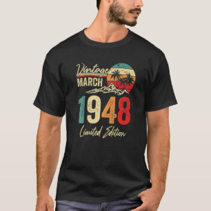 75 jaar oude Vintage maart 1948 75e Mannen op de g T-shirt