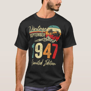 75 jaar oude Vintage september 1947 75e T-shirt