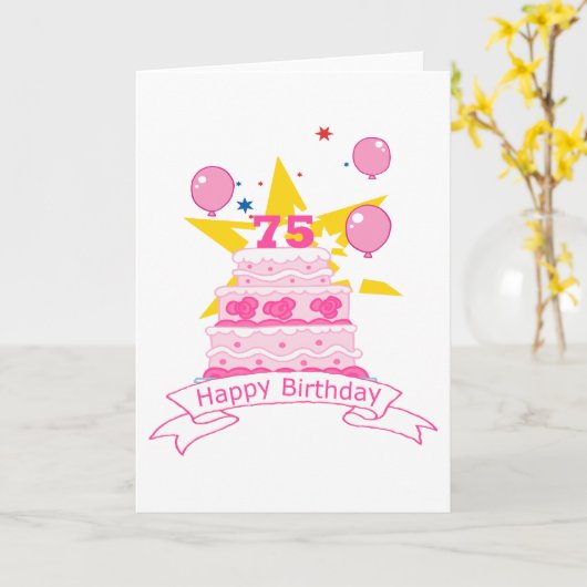 75 jaar oude vogelbeker kaart (Gele Bloem)