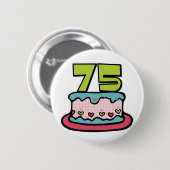 75 jaar oude vogelbeker ronde button 5,7 cm (Voorkant /achterkant)