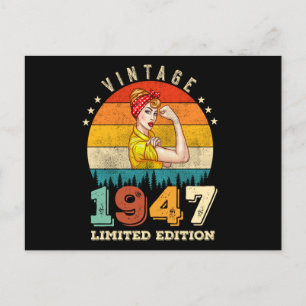 75 jaar oude vrouwen dag 1947 75e verjaardag briefkaart