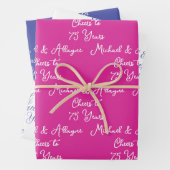 75 jaar roze lavendel 75ste Jubileum Inpakpapier Vel (In situ)