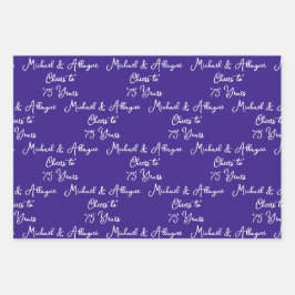 75 jaar Roze Magenta 75ste Jubileum Inpakpapier Vel