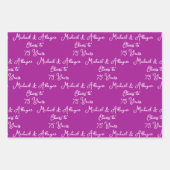 75 jaar Roze Magenta 75ste Jubileum Inpakpapier Vel (Voorkant)