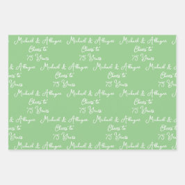 75 jaar Sage Green 75e Jubileum Inpakpapier Vel