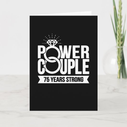 75 jaar sterk machtspaar Schattige 75e Jubileum Kaart (Voorkant)