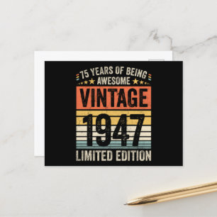 75 Jaar Super Te Zijn Retro 1947 Briefkaart