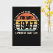 75 Jaar Wezenig Uitstekend Retro 1947 Kaart (Gele Bloem)