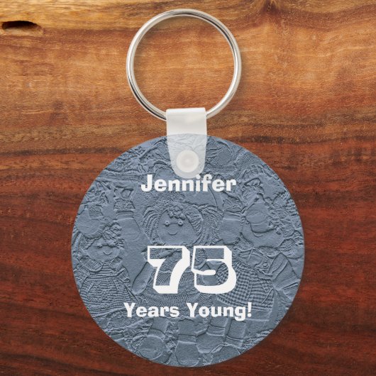 75 jaar Young Light Blue Rag Dolls Key chain Sleutelhanger (Voorkant)