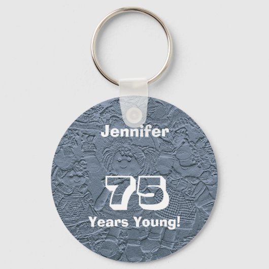 75 jaar Young Light Blue Rag Dolls Key chain Sleutelhanger (Achterkant)