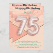 75-jarige meisjes Happy Birthday-kaart (Voorkant / Achterkant)