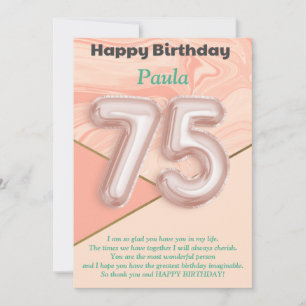 75-jarige meisjes Happy Birthday-kaart