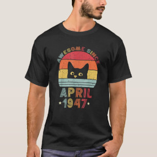 75 katten van de geboorte 75 jaar Geweldige April T-shirt