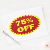 75% korting op detailhandelaars ovale sticker (Envelop)