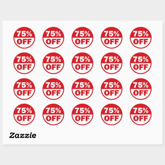 75% KORTING RONDE STICKER (Vel)