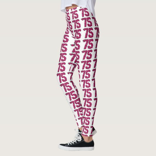 75 leggings 75e verjaardag schattige roze rozen (Links)