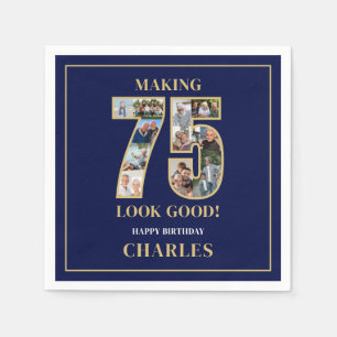75 Lijken Goed Foto Collage 75ste Verjaardag Servet