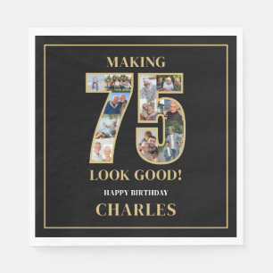 75 Lijken Goed Foto Collage 75ste Verjaardag Servet