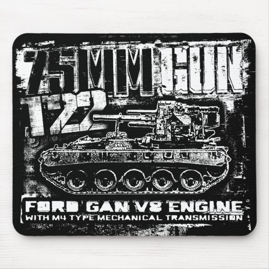 75 mm pistool T22 Muismat Mousepad (Voorkant)