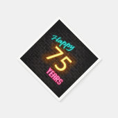 75 neonteken op bakstenen muur gloeien servet (Hoek)