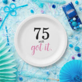 75 nog steeds 's avonds papieren bordje (Feest)