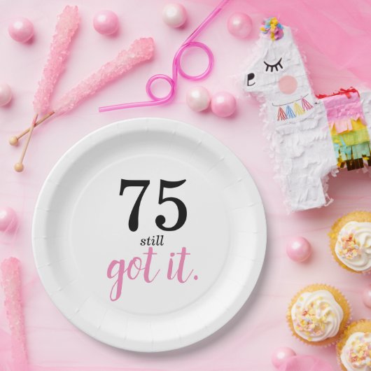 75 nog steeds 's avonds papieren bordje (Feest)