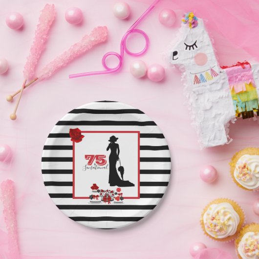 75 & SENSATIONEEL 75e verjaardagsfeestje Bord Stri (Feest)