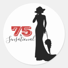 75 & SENSATIONELE 75e Verjaardag Ronde Sticker