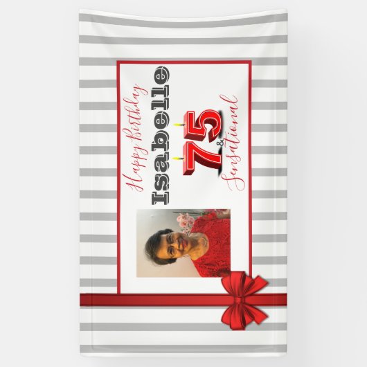 75 & SENSATIONELE 75e Verjaardagsfeestbanner Spandoek (Verticaal)