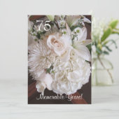 75 Tribunaal op zondag/Elegant White Floral Kaart (Staand voorkant)