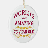 75. Verjaardag Keramisch Ornament (Rechts)