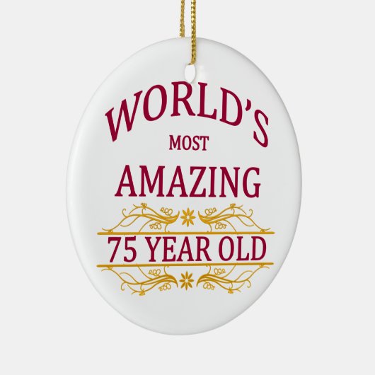 75. Verjaardag Keramisch Ornament (Rechts)