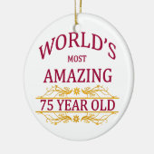 75. Verjaardag Keramisch Ornament (Links)