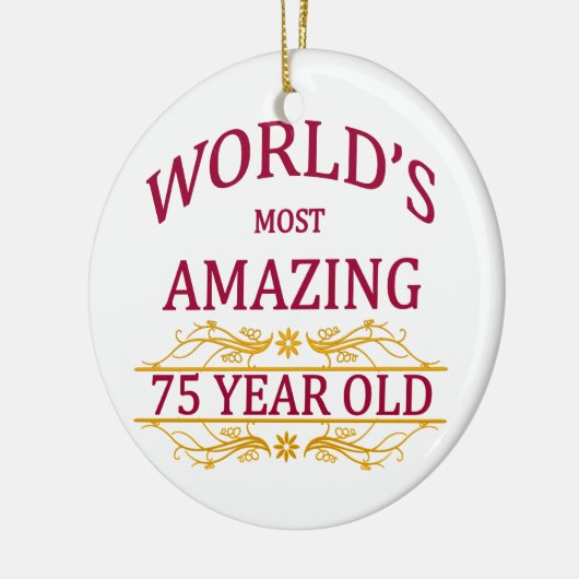 75. Verjaardag Keramisch Ornament (Links)