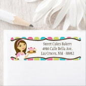 .75 "x2.25" Bakkerij Brunette Retouradreslabel Etiket (Insitu)