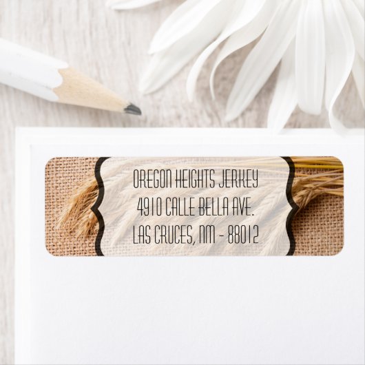 .75" x2.25" Business Address Label Wheat on Burlap (Insitu)