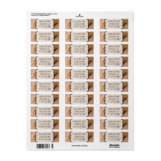 .75" x2.25" Business Address Label Wheat on Burlap (Full Sheet)