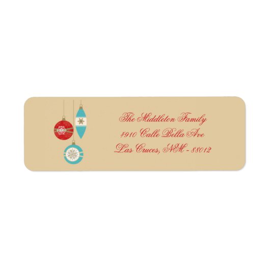 .75 "x2.25" Christmas Ornament retour adres label (Voorkant)