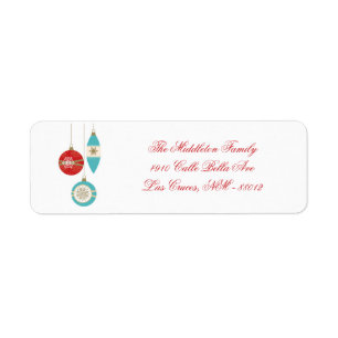 .75 "x2.25" Christmas Ornament retour adres label