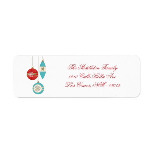 .75 "x2.25" Christmas Ornament retour adres label (Voorkant)