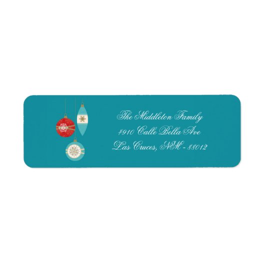 .75 "x2.25" Christmas Ornament retour adres label (Voorkant)