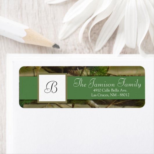 .75"x2.25" het Adres Groene Deer van de terugkeer  Etiket (Insitu)