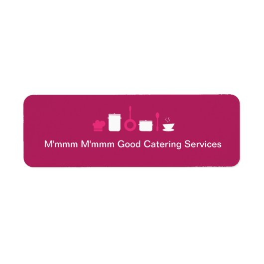 .75 "x2.25" Hot Pink Catering Product Label Label (Voorkant)